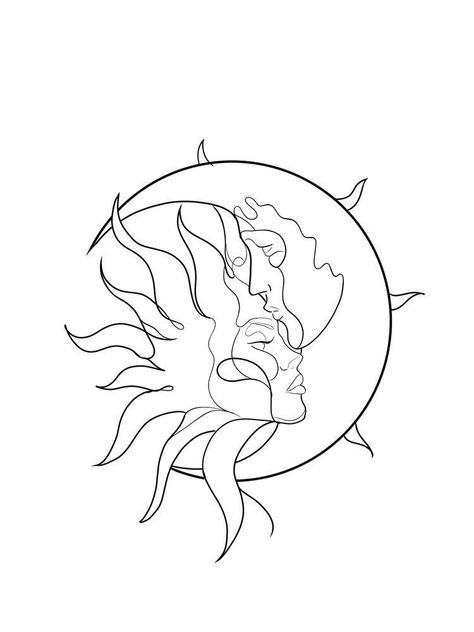 Tattoo Fashion Designer, Single Tattoos, Simple Tattoo Drawings, Line Tattoo Design, Art Soleil, Moon Sun Tattoo, Sun Tattoos, Tattoos Inspo, Śliczne Tatuaże