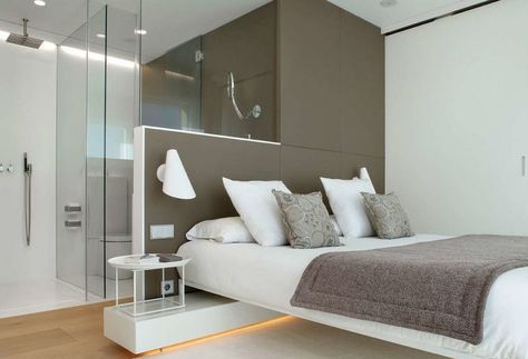 Floating Beds Elevate Your Bedroom Design To The Next Level Wall Behind Bed, Bedroom With Bath, Box Bedroom, Floating Bed, Dekorasi Kamar Tidur, Beautiful Bedding, Decorating On A Budget, Luxurious Bedrooms, Trending Decor