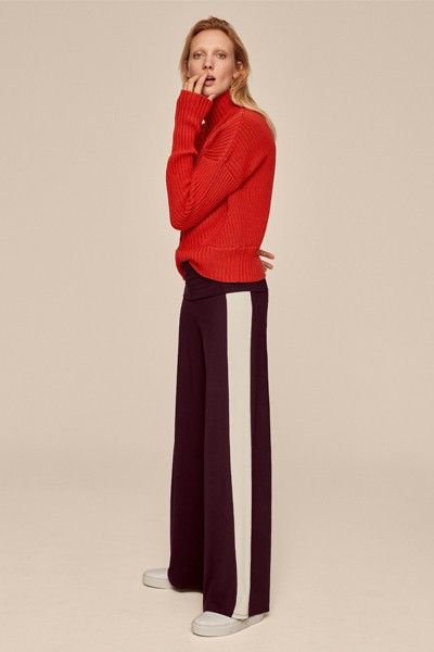 18 Pairs Of Side Stripe Trousers | sheerluxe.com Make Legs Look Longer, Stripe Pants Outfit, Winter Pant, Side Stripe Trousers, Bright Autumn, Clashing Prints, Womens Palazzo Pants, Autumn Palette, Athleisure Style