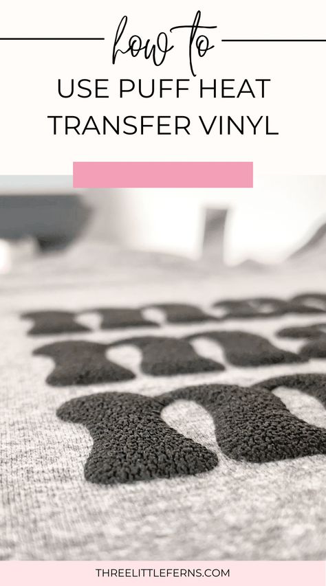 Diy Transfer Paper Shirt, Htv Puff Vinyl, Htv Transfers Ready To Press, How To Use Puff Vinyl, Puff Htv Settings, How To Cricut Iron On Vinyl, Puff Heat Transfer Vinyl, How To Layer Htv Vinyl Cricut, Print And Cut Cricut Heat Transfer Vinyl