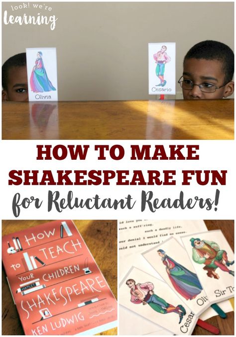 Shakespeare Crafts, Shakespeare Activities, Road Schooling, Shakespeare Characters, Ambleside Online, High School Language Arts, Teaching Shakespeare, Homeschooling High School, Reluctant Readers