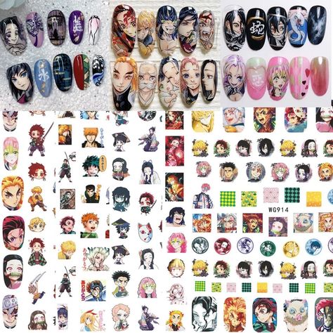 Anime Nail Stickers, Spiderman Stitch, Disney Princess Nail Art, Princess Nail Art, Lion King Stickers, Disney Princess Nails, Stitch Anime, Anime Nail, Nails Stickers