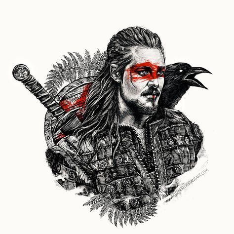 Uhtred Ragnarson by JustAnoR.deviantart.com on @DeviantArt Valhalla Tattoo, Viking Drawings, The Last Kingdom Series, Uhtred Of Bebbanburg, Last Kingdom, The Last Kingdom, Viking Tattoos, Norse Mythology, Tattoo Design Drawings