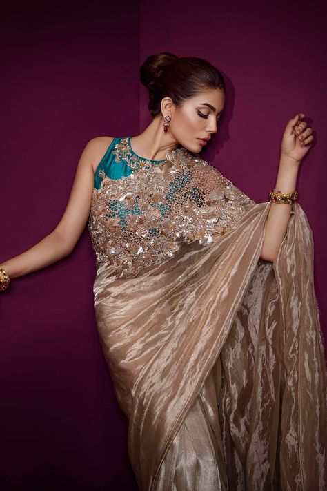 Couture-Daria-E-Nur-Look11  – Ammara Khan Pakistani Dresses For Wedding, Dresses For Wedding Party, Latest Pakistani Dresses, Simple Saree Designs, Indian Sari Dress, Sari Blouse Designs, Indian Saree Blouses Designs, Saree Designs Party Wear, Designer Saree Blouse Patterns