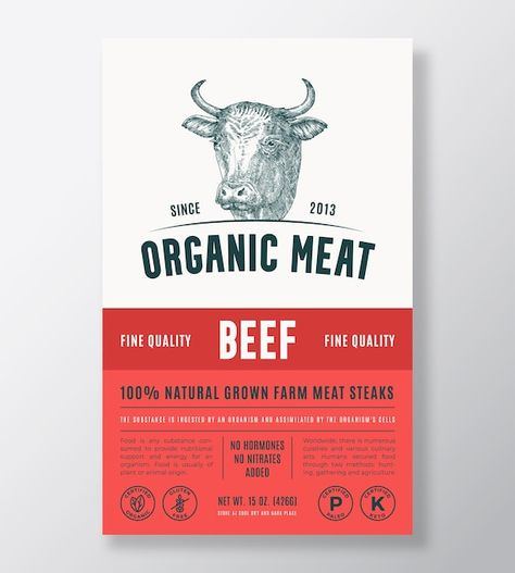 Beef Steaks, Organic Meat, Premium Meat, Beef Jerky, Abstract Vector, Beef Steak, Label Templates, Food Labels, Brand Tags