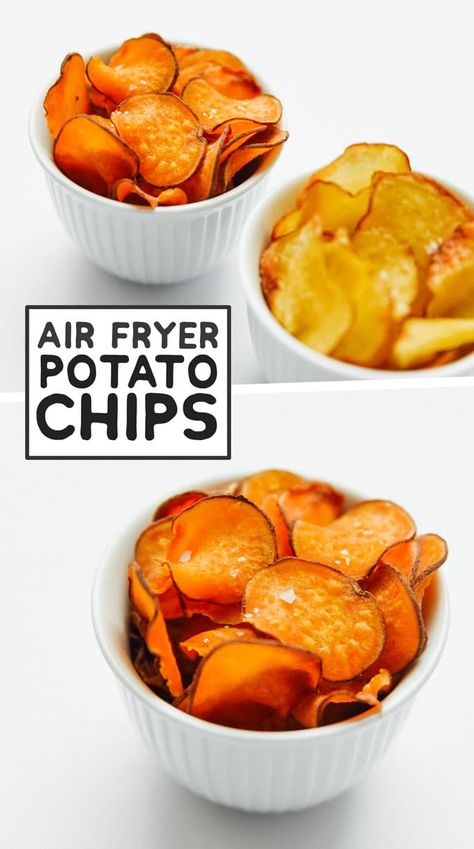 Potatoes Airfryer, Homemade Sweet Potato Fries, Air Fryer Potato Chips, Air Fryer Potatoes, Air Fryer Potato, Air Fry Potatoes, Air Fryer French Fries, Homemade French Fries, Cooks Air Fryer