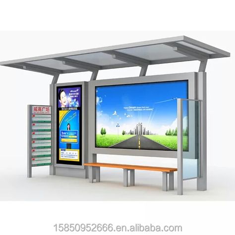 Urban Furniture Bench, Bus Stop Shelter, Bus Stop Advertising, Bus Stop Sign, Bus Stop Design, Metal Garage Buildings, Urban Furniture Design, Bus Shelters, Bus Stand