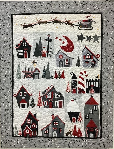 Parksville Bc, Winter Quilts Patterns, Christmas Applique Patterns, Christmas Decorations Sewing, House Quilt Patterns, Christmas Quilt Patterns, Modern Fabrics, Sampler Quilts, Applique Quilt