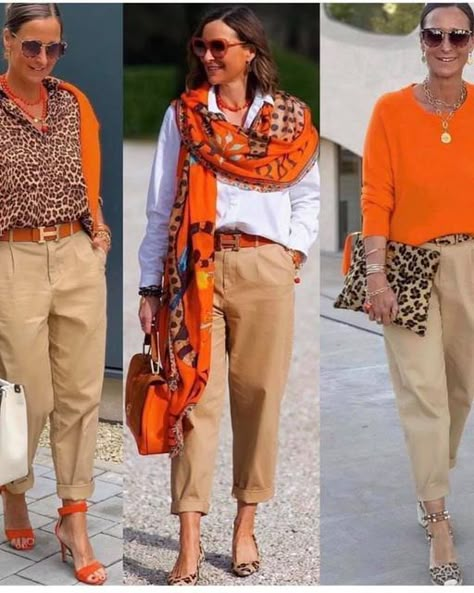 Stylish Outfits For Women Over 50, Tan Pants, Over 50 Womens Fashion, Fashion Scarf, 60 Fashion, Dresses 2023, Summer Dress Outfits, Cute Summer Dresses, 가을 패션