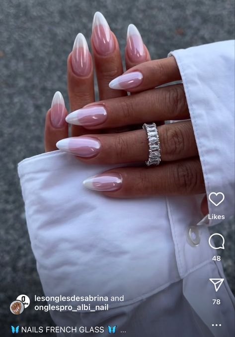 Long Almond Acrylic Nails Chrome, Acrylic Nails Nude, Pink Chrome Nails, Nagel Tips, Nails 2024, 2024 Trends, Prom Nails, Chrome Nails, Artificial Nails