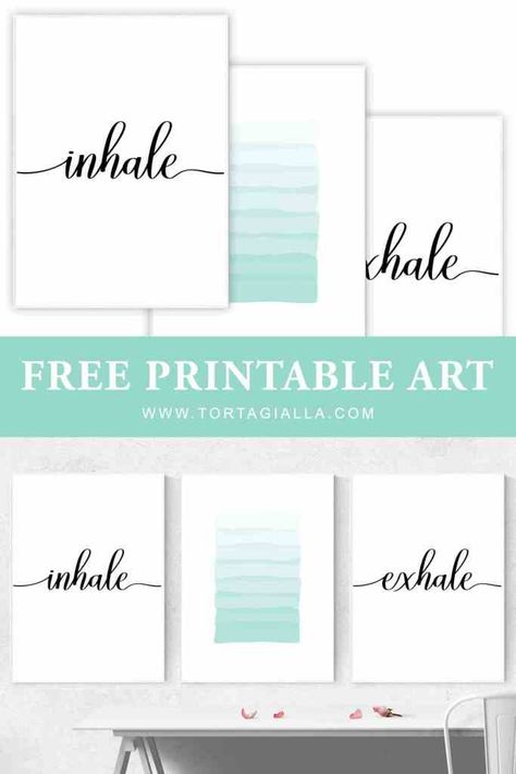 Inhale Exhale printable gallery wall art set includes 3 prints: cursive inhale, layered aqua brushstrokes, cursive exhale. FREE DOWNLOAD for my email subscribers. Instantly decorate your wall with these free printables! Free Printable Wall Art Bedroom, Art Gallery Wall Bedroom, Modern Gallery Wall, Free Printable Wall Art, Free Printable Art, Gallery Wall Art Set, Inhale Exhale, Gallery Wall Art, Wall Decor Printables