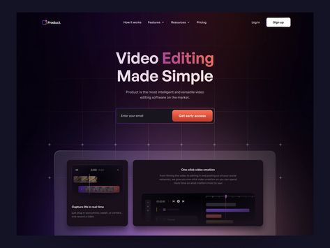 Video Editing Platform - Website by Bagas Prayogo for Morva on Dribbble Editor Video, Portfolio Website Design, Website Header, Portfolio Web Design, Video Editing Software, Web App Design, Portfolio Website, Ui Ux Design, Video Editor