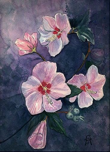 Rose Of Sharon Painting, Rose Of Sharon Bush, Rose Of Sharon, Rose Art, Water Painting, Natural World, Hibiscus, Oil On Canvas, Canvas