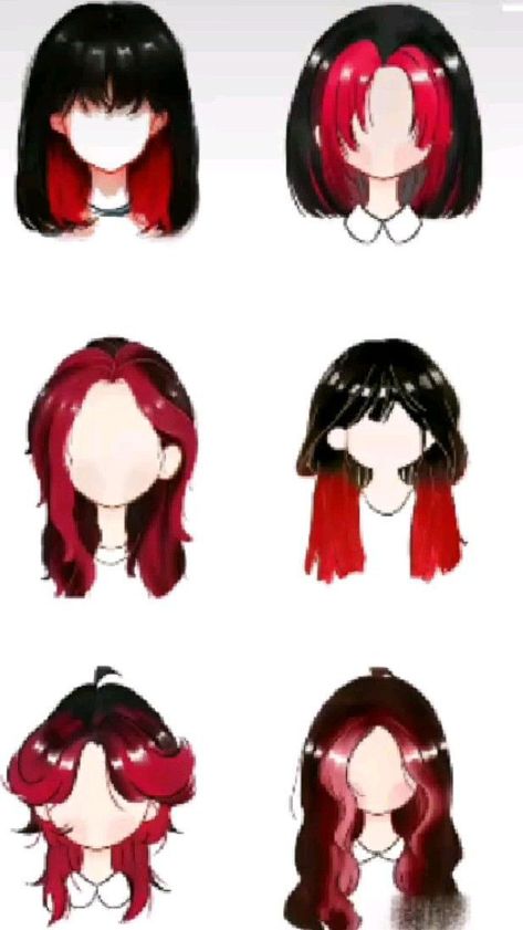 Hair Drawing Bangs, Hair Styles Cartoon, Anime Hair Color Ideas, Short Dyed Hair Inspiration, Anime Bangs, Emo Hair Color, Anime Hair Color, Hair Cartoon, Hair Colour Design