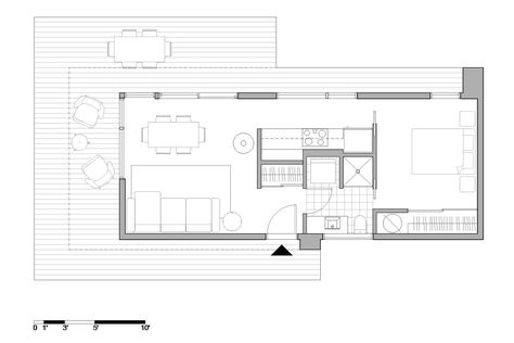 Modern Cabin Design, Prefabricated Home, Off Grid Tiny House, New Houses, Tiny House Floor Plans, Small House Plan, Small Cabin, Cabins And Cottages, Cabin Plans