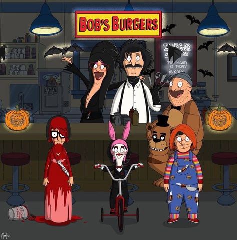 Bob Burgers Halloween, Bobs Burgers Halloween Wallpaper, Bobs Burgers Aesthetic, Bob’s Burgers, Bobs Burgers Halloween, Halloween Aesthetic Pfp, Louis Belcher, Bob's Burgers Halloween, Bobs Burgers Memes