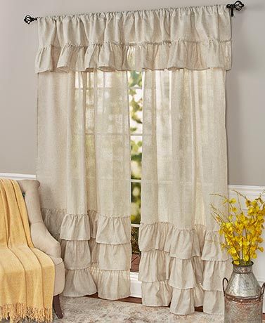 Burlap Curtains Diy, Cortinas Boho, Ruffle Curtains, Burlap Curtains, Farmhouse Curtains, Shabby Chic Bathroom, Lakeside Collection, Chic Bathrooms, Window Room