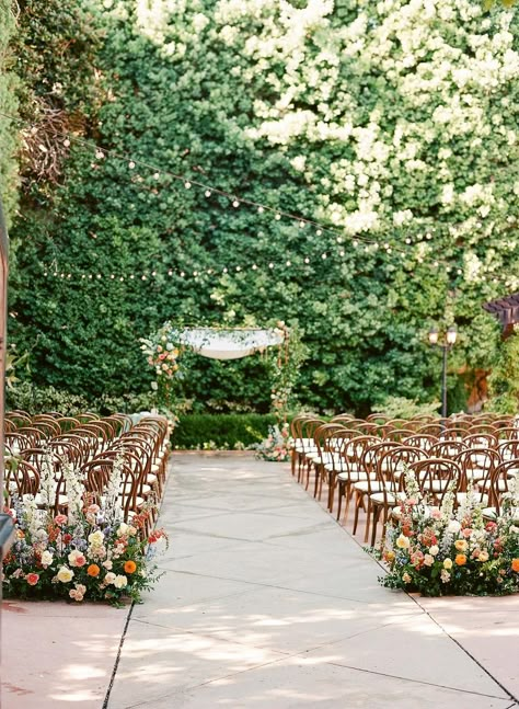 Garden Wedding Ceremony Arch, Love Is In Full Bloom, Wedding Aisle Decorations Outdoor, Ceremony Flowers Aisle, Wedding Aisle Outdoor, Fall Wedding Ceremony, Wedding Isles, Whimsical Wedding Decorations, Indoor Wedding Ceremonies