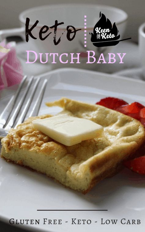 Ketogenic German Pancake with Strawberries - Keen for Keto Hootenanny Pancake, Keto Dutch Baby, German Pancake Recipe, Puffed Pancake, Oven Pancake, German Pancakes Recipe, Oven Pancakes, Easy Keto Breakfast, German Pancakes