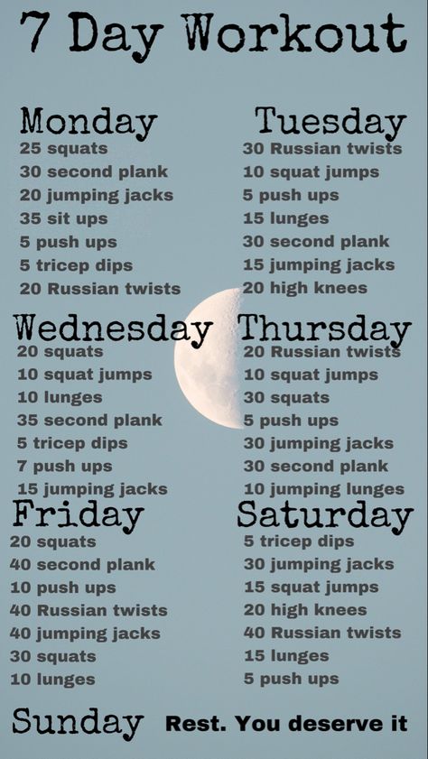 Palates Workout, Diet Workout Plan, 7 Day Workout Plan, Soccer Training Workout, Teen Workout Plan, Cycling Diet, 7 Day Workout, Paleo Workout, Full Body Workout Plan