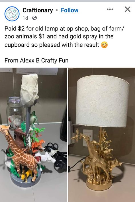 Diy Old Toys, Plastic Animal Crafts, Dinosaur Lamp, Kids Table Lamp, Diy Table Lamp, African Interior Design, Animal Lamp, Diy Lampe, Rainy Day Crafts