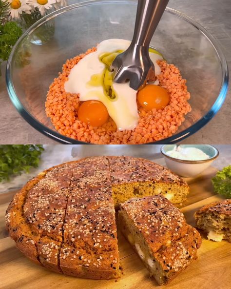 Lentil Bread - Greenku Recipes Lentil Bread Recipe, Egg And Bread Recipes, Recipes With Vegetable Broth, Lentil Bread, Lentils Protein, Homemade Vegetable Broth, Oatmeal Muffin Recipes, Savory Oatmeal, Dairy Free Yogurt