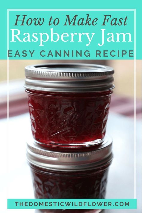 How To Make Fast Raspberry Jam Canning Recipe - Perfect for beginners, this recipe can be done in under 20 minutes! You can download the free equipment checklist if you are a newbie, or skip canning it entirely! Such a great recipe for the fastest raspberry jam! Steam Canning, Jam Canning, Tomato Jam Recipe, Canning Jam Recipes, Raspberry Jam Recipe, Easy Canning, Homemade Jams, Home Canning Recipes, Canning Recipe