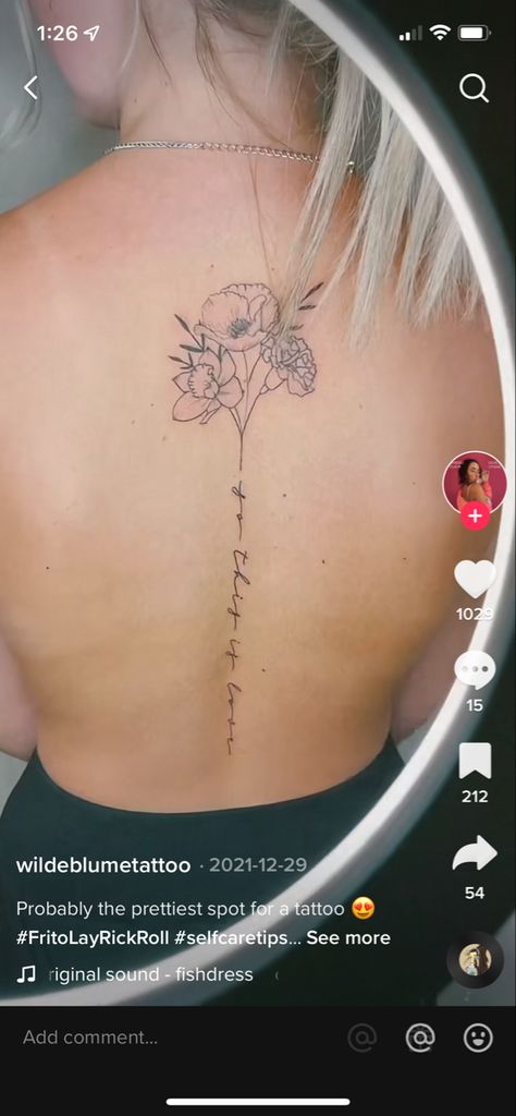 Flower Bible Verse, Scripture Tattoos, Rib Tattoos For Women, Cute Bible Verses, Bible Verse Tattoos, Verse Tattoos, Cute Bibles, Bible Verses For Women, Spine Tattoos For Women