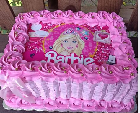 Barbie 3rd Birthday Party Cake, Barbie Cake Square, Barbie Ice Cream Cake, Barbie Cakes Ideas, Barbie Sheet Cake Ideas, Barbie Movie Cake, Birthday Cakes Barbie, Barbie Bday Cake, Barbie Birthday Cakes For Kids