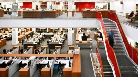 The New York Times Company | Gensler Office Staircase, Active Office, Change Is Hard, Stairs Architecture, Top Architects, Renzo Piano, Office Workspace, Building Structure, Commercial Interiors