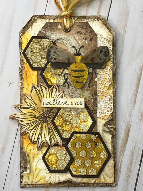 Bee Journal, Tag Your It, Timmy Time, Tim Holtz Tags, Scrapbook Tags, Artist Trading Card, Tim Holtz Cards, Journal Tags, Mixed Media Cards