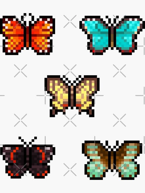 Pixel Art Insect, Pixel Art Practice, Bug Perler Bead Patterns, Moth Pixel Art, Pixel Art Butterfly, Graph Drawings, Crochet Objects, Bugs Drawing, 3d Beads