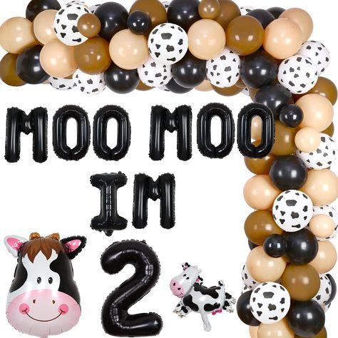 Moo Moo I’m Two Birthday Party, Cow 2nd Birthday Party Boy, Moo Moo Im 2, Holy Cow Birthday Party Ideas, Farm Animal 2nd Birthday Party, Farm 2nd Birthday Party Boy, Moo Moo Im Two Birthday, Cow Second Birthday, Farm Animal 2nd Birthday