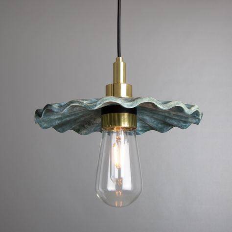 Rustic Meets Industrial | Design Centre Chelsea Harbour Choosing Light Bulbs, Bathroom Pendant Light, Traditional Bathroom Lighting, Contemporary Bathroom Lighting, Bathroom Blue, Ceramic Pendant Light, Blue Earth, Ceramic Bathroom, Bathroom Pendant