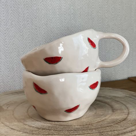 ☕️🍉🤍 #ceramics #pottery #handmade #mug #watermelon Watermelon Pottery, Handmade Mug, Watermelon Slices, Pottery Handmade, Pottery Crafts, Ceramics Pottery, June 16, Nalu, Pottery Ideas