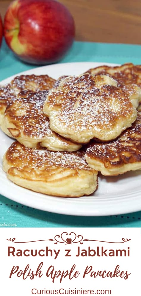 Polish Apple Fritters, Pancakes Nutella, Polish Food Recipes, Polish Dishes, Polish Desserts, Polish Foods, Pancakes Vegan, Apple Pancakes, Ukrainian Recipes