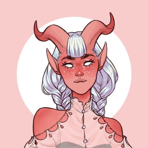 Teifling Female Pink, Pastel Tiefling, Bubbly Character Design, Tiefling Pink, Pink Tiefling Female, Teifling Character Design, Pink Tiefling, Back Drawing, Pathfinder Character