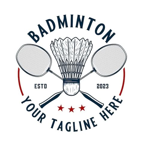 Vector badminton logo design perfect for... | Premium Vector #Freepik #vector #badminton-logo #shuttlecock #badminton #sports-badge Logo Badminton Design, Badminton Logo Design, Badminton Bat, Badminton Design, Sport Badminton, Badminton Logo, Badminton Team, Badminton Club, Slogan Ideas