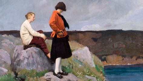 Laura Knight: A Panoramic View Oils Painting, Friendship Drawing, Laura Knight, Cornish Coast, Fishing Pictures, Female Friendship, Irish Art, Irish Heritage, Life Drawing