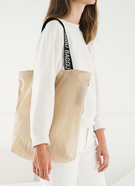 Baggu Khaki Ripstop Tote Baggu Tote, Baggu Bags, Big Pockets, Search Icon, Vegan Leather Bag, Lifestyle Store, Vegan Bags, Ripstop Fabric, Color Run