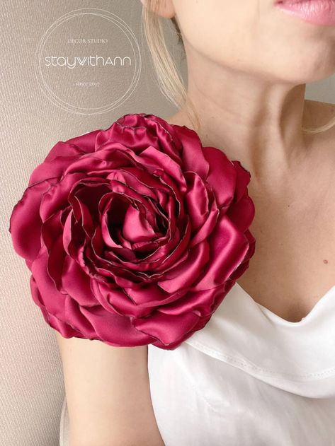 Moms 50th Birthday Gift, Mom 60th Birthday Gift, Wedding Peony, Shower Gif, Peony Roses, Dark Red Maroon, Rose Dark, Brooch Wedding, Beautiful Chokers