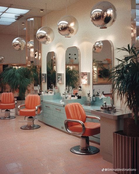 70s Futurism Interior Design, 1980s Bedroom Aesthetic, Futurism Interior Design, 70s Futurism, 1980s Bedroom, Glam Hair Salon, Salon Aesthetic, Beauty Van, Hair Salon Interior Design