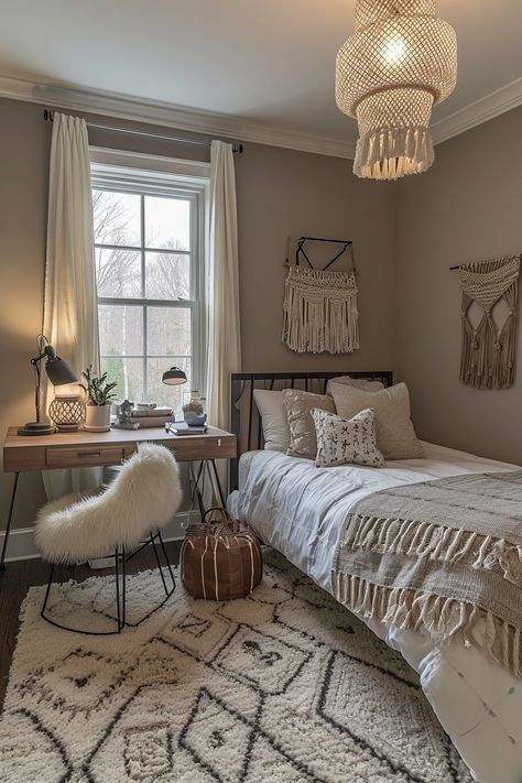 Redecorate Bedroom Ideas, Western Teen Bedroom, 70s Room Inspo, Country Rustic Bedroom Ideas, College Bedrooms, Country Teen Bedroom, Modern Western Decor, Rustic Dorm Room, Vanilla Girl Room