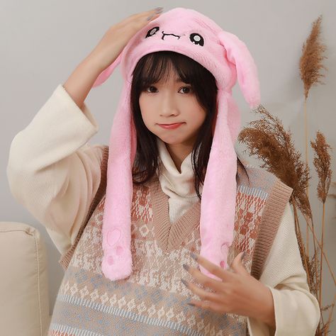 Fluffy Haircuts, Bunny Rabbit Cartoon, Bunny Ears Hat, Bunny Cap, Ears Hat, Bunny Fashion, Winter Fur Hat, Ear Cap, Bunny Hat