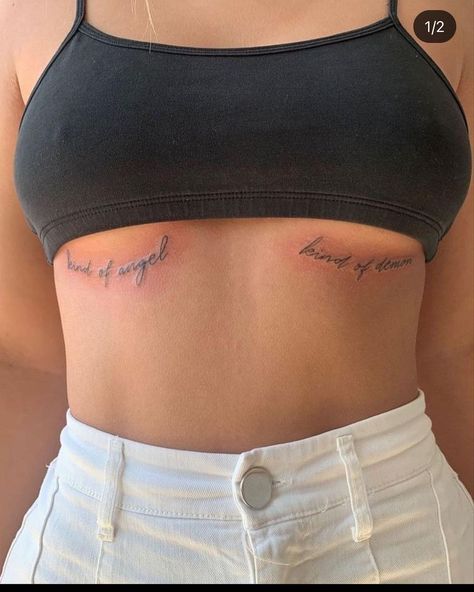 Secret Tattoo, Underboob Tattoo Designs, Girl Arm Tattoos, Underboob Tattoo, Tattoo Quotes For Women, Inspiration Tattoo, Airbrush App, Victoria Secret Pink Bras, Make Tattoo