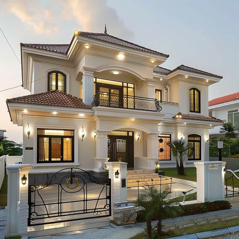 Aesthetic House Exterior, Mansion Villa, Black Bedroom Design, Luxury Mansion, House Decorating Ideas Apartments, India Home Decor, Contemporary Living Room Design, Contemporary House Exterior, Nice House