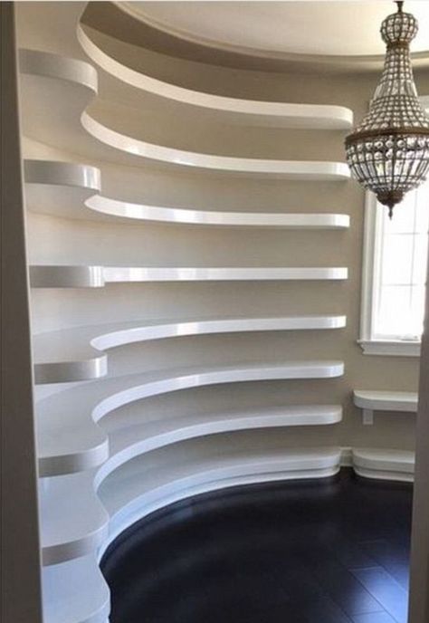 Curved Wall Shelves Ideas De Closets, Celebrity Interior Design, House Of Philia, Curved Wall, Diy Dresser Makeover, Dream Closets, Curved Walls, Glam Room, Diy Furniture Easy