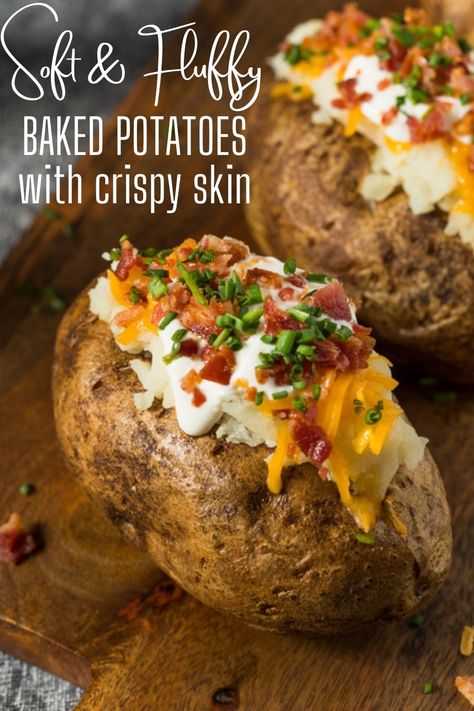 Crispy Skin Baked Potatoes In The Oven, Baked Potatoes In Oven No Foil, Restaurant Baked Potatoes In The Oven, Bake Small Potatoes In Oven, Whole Baked Potatoes In The Oven, Fastest Way To Cook Baked Potatoes, Large Baked Potatoes In The Oven, Crispy Skin Baked Potato, How Long To Cook Baked Potatoes In Oven