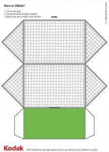 Print this fantastic Kodak football goal and net paper craft. You'll also find the goalie, ball and players on separate activities - perfect for a penalty shootout! Football Paper Crafts, Soccer Crafts, History Teaching Resources, Summer Camp Art, Penalty Shootout, Goal Net, Football Goal, Soccer Theme, Euro 2012