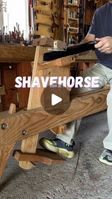 Jason Gallagher on Instagram: "Careful what ya Google….

I was surprised at some of the creative ways people shave their horses. Yes this is a thing and probably akin to making your poodle look like lion or a teddy bear. But for those of us in the woodworking world a shavehorse is something entirely different. It’s a fantastic means of holding your work and especially if you do any kind of pulling techniques; like with a drawknife or Spokeshave (I did a video on that yesterday…). The particular version you see first is a child’s size I came up with a couple years ago for my boys based off of one I saw at @gpenningtonwindsorchairs shop. It’s also a knock down and pretty comfy even though it’s smaller. The second is a design by @tim.manney It’s one of my favorites and he has a great blog ent Woodworking Craft, Saw Horse, A Teddy Bear, My Boys, Blog Entry, My Favorites, A Design, A Thing, Leather Craft